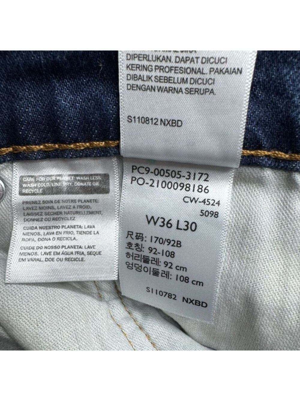 Levis 505 Jeans Men’s 36x30 Blue Regular Straight Leg Denim Medium Wash Stretch - Picture 6 of 10